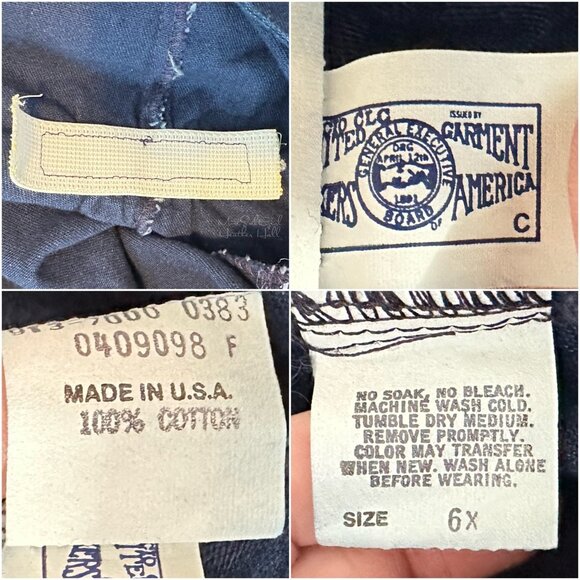 OshKosh b'gosh Vintage 1980's USA Union Made Vestbak Jumper Dress Size 6X - Picture 7 of 7